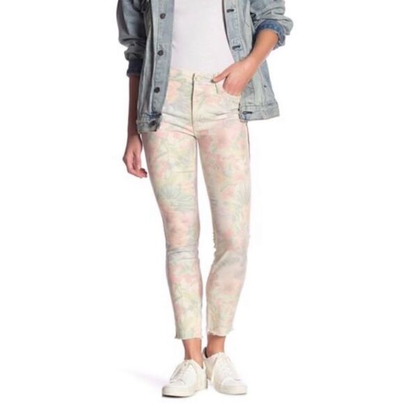 NWT MSRP $295 MOTHER The Looker Floral Frayed Ankle Jeans - Picture 4 of 13